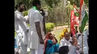 भिवानी: भिवानी में संयुक्त निर्माण मोर्चा का प्रदर्शन