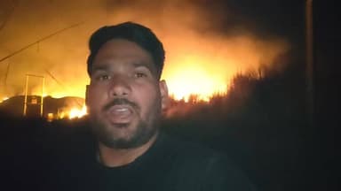 दौसा जिले के बैजूपड़ा तहसील के झुथाहेडा कला गांव की नदी में भीषण आग के कारण काफी बेजुबान जानवर मर गए पानी का ट्यूबवेल आग...