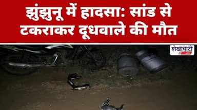#झुंझुनू में हादसा: सांड से टकराकर दूधवाले की मौत #jhunjhununews #shekhawatilive #viralnews