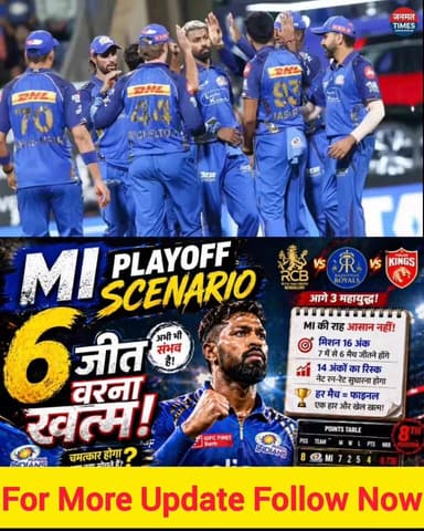 MI Playoff Scenario 2026: क्या मुंबई इंडियंस 6 जीत के साथ कर पाएगी कमाल? MI Playoff Chances IPL 2026 | 61560422452675:20...