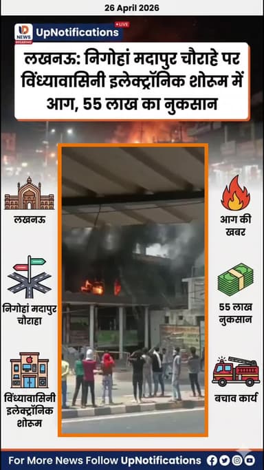 लखनऊ: निगोहां मदापुर चौराहे पर विंध्यावासिनी इलेक्ट्रॉनिक शोरूम में आग, 55 लाख का नुकसान
#Lucknow
