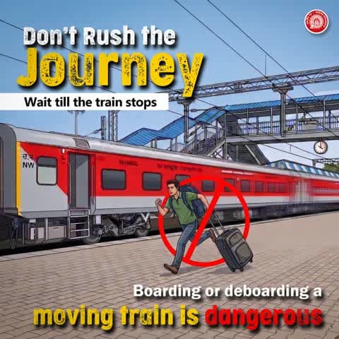 BLW encourages passengers to prioritise safety over haste by boarding and deboarding only when the train comes to a complete halt.
#ResponsibleRailYatri
@railminindia