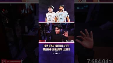 How Jonathan Felt Meeting Shreeman Legend #jonathan #shreemanlegend #bgmi #bgminews #indianesports