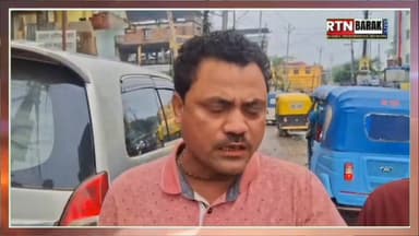 শিলচর মেডিকেল রোডে ভয়াবহ যানজট, বেহাল রাস্তার জন্য চরম ভোগান্তি।