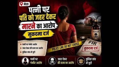मेरठ पत्नी पर पति को जहर देकर मारने का आरोप, मुकदमा दर्ज #Meerut #CrimeNews #FamilyDispute #UPPolice