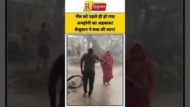 भैंस को पहले ही हो गया अनहोनी का अहसास! बेजुबान ने बचा ली जान!