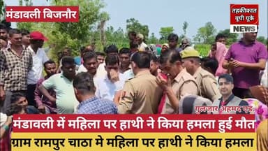 Bijnor news नजीबाबाद के मंडावली में महिला पर हाथी ने किया हम*ला हुई मौ*त। #bijnornews #najibabad