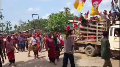 লংথরাই ভ্যালি: ছামনু বাজারে তিপ্রা মোথা দলের পক্ষ থেকে বিজয় মিছিল অনুষ্ঠিত হয়
