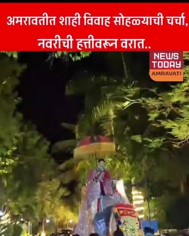 अमरावतीत शाही विवाह सोहळ्याची चर्चा, नवरीची हत्तीवरून वरात..*#newstodayamravati