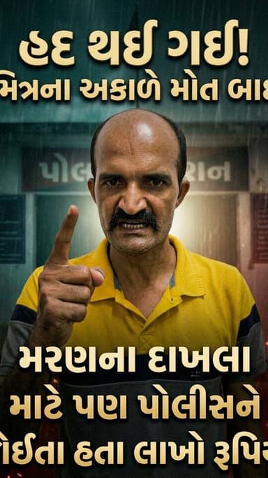 હદ થઈ ગઈ! મિત્રના અકાળે મોત બાદ મરણના દાખલા માટે પણ પોલીસને જોઈતા હતા લાખો રૂપિયા #bharuch #dahej #gujaratacb #tapimitra...