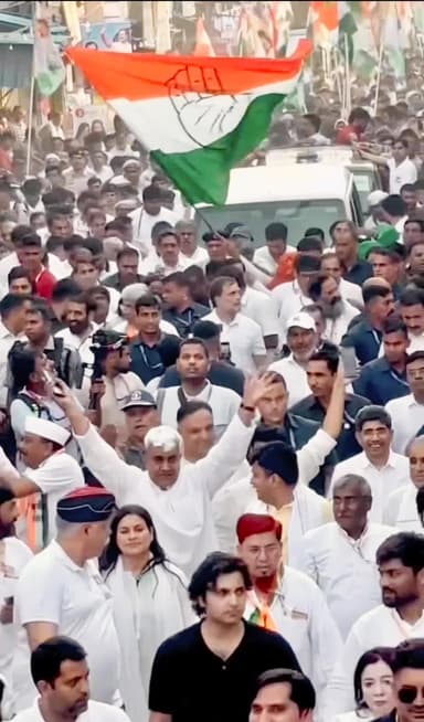 जननायक Rahul Gandhi संग गुडगांवा सदभाव यात्रा में बिजेन्द्र माजरा नेता Congress Halka Badli Indian National Congress - H