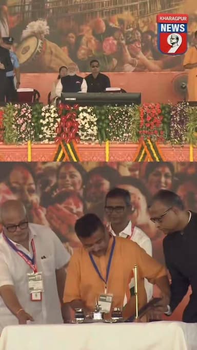 #westbengalnewcm : पश्चिम बंगाल के नए मुख्यमंत्री श्री शुभेंदु अधिकारी शपथ लेते हुए। #BJPGovernment #westbengal #kharagp...