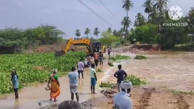 குளித்தலை: மேட்டு மருதூரில் கனமழையால் தரைப்பாலம் நீரில் மூழ்கியது போக்குவரத்து பாதிப்பு