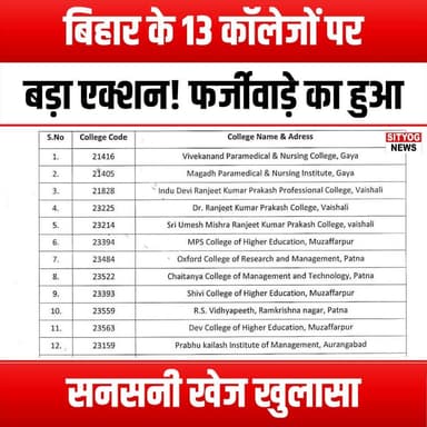 बिहार के 13 कॉलेजों पर बड़ा एक्शन! फर्जीवाड़े का हुआ सनसनीखेज खुलासा
#BiharColleges #EducationFraud #FraudExposed #BigA...