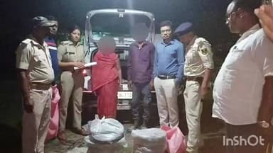 कुर्सेला: कुर्सेला चेकपोस्ट के पास पुलिस ने एक कार से 20 किलो गांजे के साथ महिला समेत दो तस्करों को गिरफ्तार किया