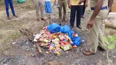 விருத்தாசலம்: விருத்தாசலத்தில் பறிமுதல் செய்யப்பட்ட போதை பொருட்கள் தீவைத்து எரித்து அழித்தனர்