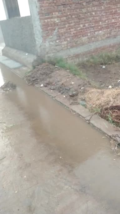 Hamare Gaon Mein Islampur Sahu mein Sadak Mein Pani Bhar Raha HaiA block se Bane hue the