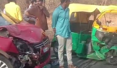 ಹನೂರು: ತಾಳುಬೆಟ್ಟ ಬಳಿ ಭೀಕರ ಅಪಘಾತ: ಆಟೋ-ಕಾರ್ ಡಿಕ್ಕಿಗೆ ಮೂವರಿಗೆ ಗಂಭೀರ ಗಾಯ