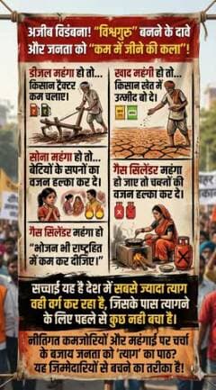 डीजल महंगा हो तो किसान ट्रैक्टर कम चलाए।
खाद महंगी हो तो किसान खेत में उम्मीद बो दे-
अजीब विडम्बना है #Viral #Post