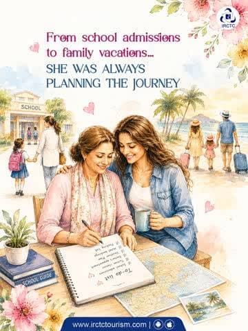 She planned every journey with love.
This Mother’s Day, plan one for her. Gift your mother a trip filled with comfort, memories and the joy of simply being cared for.
Book with IRCTC now.
www.irctctourism.com
