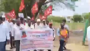 నల్లమాడ లో సత్యసాయి నీటి సరఫరా సంస్థ కార్మికుల నిరసన ర్యాలీ