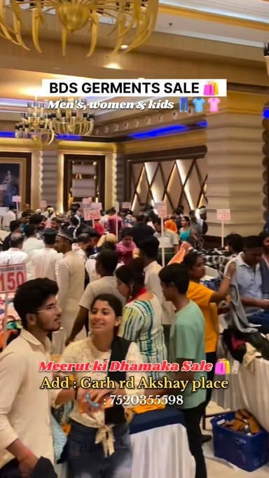 Meerut ki Sale 🛍️
Address : Garh rode Akshay place Meerut
Time : 10:00AM TO 10:00PM