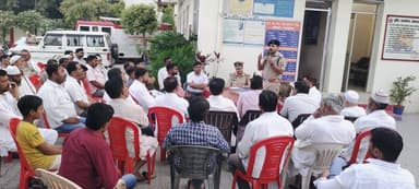 #एसपीˍरामपुर के निर्देशन में क्षेत्राधिकारी, स्वार द्वारा आगामी बकरीद पर्व के दृष्टिगत थाना स्वार परिसर में क्षेत्र के स...
