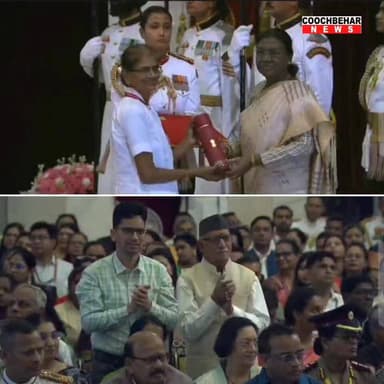 রাষ্ট্রপতির হাত থেকে ফ্লোরেন্স নাইটেঙ্গেল পুরস্কার নিলেন জলপাইগুড়ি বেলাকোবা গ্রামীণ হাসপাতালের স্বাস্থ্যকর্মী গীতা কর্মক...