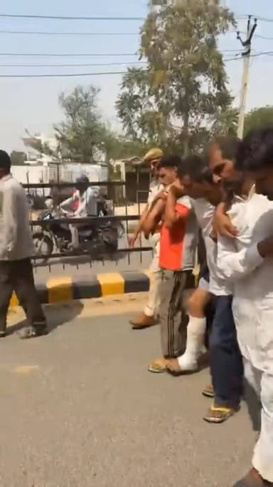 #मलसीसर छात्र रजत शर्मा प्रकरण!! आरोपियों के हुए बुरे हाल!! पुलिस ने पैदल निकाला जु*लूस!!😢😊☺️ #भादरा #भोपालगढ़ #bhopalgar...