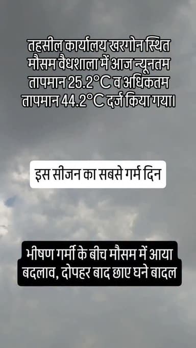 इस सीजन का सबसे गर्म दिन रहा आज #khargone_family