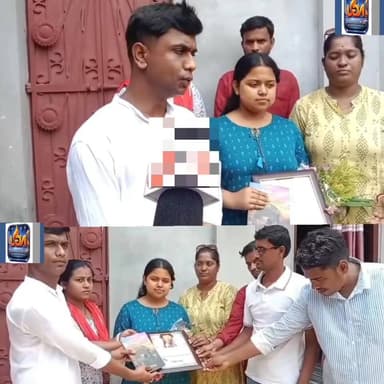 উচ্চ মাধ্যমিক পরীক্ষায় মেলাঘর রাজঘাটের মেধাবী ছাত্রী স্মিতা সাহাকে সংবর্ধনা জানায় বামপন্থী যুব সংগঠনের মেলাঘর পশ্চিম অঞ...