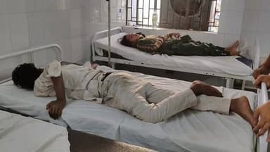 #रसूलाबाद बाइक फिसलने से दंपति समेत चार घायल,