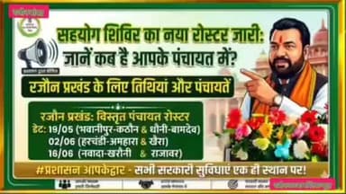 रजौन प्रखंड में शिविर का नया रोस्टर तैयार आज से हर पंचायत में शिविर का आयोजन शुरू किया जाएगा