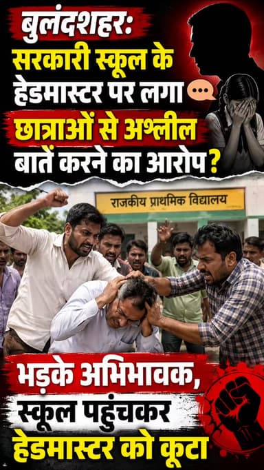 छात्राओं से गंदी बातें करने पर भड़के अभिभावक, स्कूल पहुंचकर हेडमास्टर को कूटा।
#Bulandshahr #UPNews #ViralNews #Public...