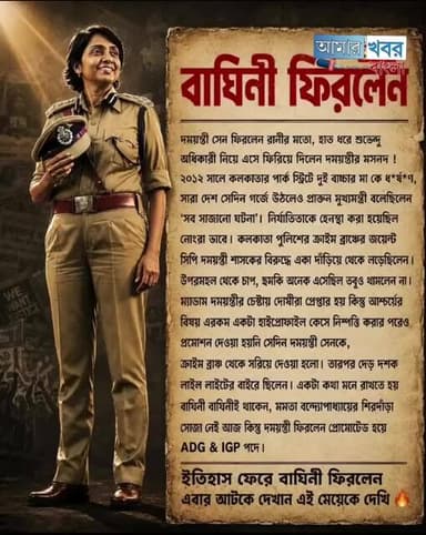 বাঘিনীর প্রত্যাবর্তন#Kolkata police#justice#shubhendu Adhikari#Amar khabor Bangla