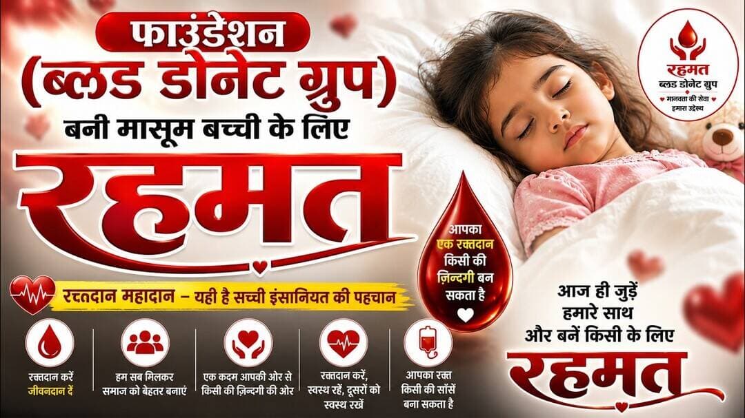 अल फलाह फाउंडेशन बनी मासूम बच्ची के लिए वरदान #ब्लड़ #foundation #alfalahfoundation