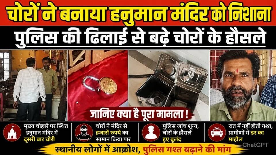सागर में चोरों ने फिर बनाया हनुमान मंदिर को निशाना, पुलिस की ढिलाई से बढ़े चोरों के हौसले !
#Karrapur #HanumanMandir #T...