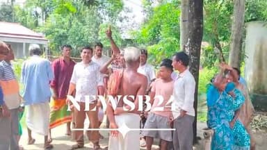 আবাসের কাটমানি ফেরতের দাবিতে নিশিগঞ্জে তৃণমূল নেতাদের বাড়ির সামনে বিক্ষোভ গ্রামবাসীদের
