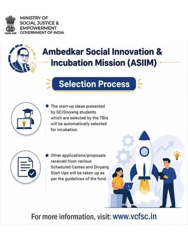 Turn your startup idea into reality with ASIIM support for SC and Divyang innovators. More info: www.vcfsc.in #ASIIM