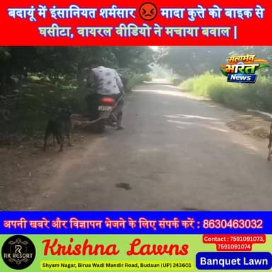 बदायूं में इंसानियत शर्मसार 😡 मादा कुत्ते को बाइक से घसीटा, वायरल वीडियो ने मचाया बवाल | #Badaun #Alapur #ViralVideo #Do...
