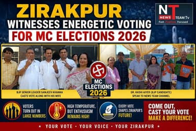 Speaking to the media, BJP senior leader Sanjeev Khanna, along with his wife, cast their votes and appealed to people to...