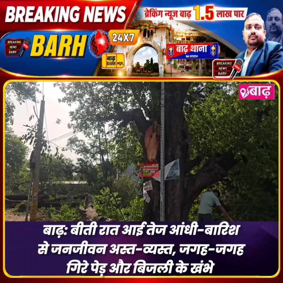 बाढ़: बीती रात आई तेज आंधी-बारिश से जनजीवन अस्त-व्यस्त, जगह-जगह गिरे पेड़ और बिजली के खंभे
#बाढ़_न्यूज #आंधी_तूफान #भारी...