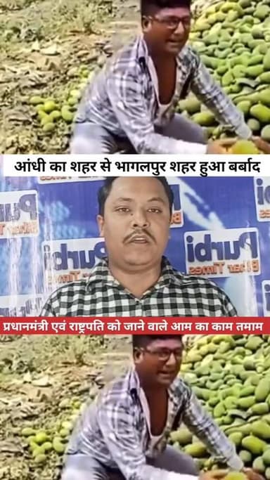 आंधी का शहर से भागलपुर शहर हुआ बर्बाद प्रधानमंत्री एवं राष्ट्रपति को जाने वाले आम का काम तमाम