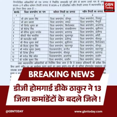 डीजी होमगार्ड डीके ठाकुर ने 13 जिला कमांडेंटों के बदले जिले।
#UPHomeGuard #DKThakur #AdministrativeReshuffle #Transfer
