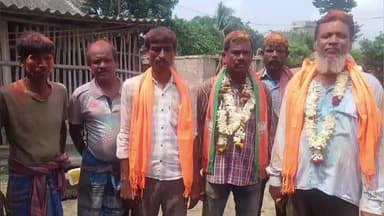 মন্তেশ্বর: মাঝের গ্রাম অঞ্চলে অনুষ্ঠিত হলো বিজয় মিছিল