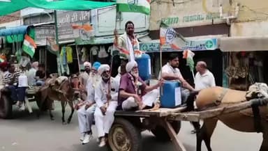 ਬੁਢਲਾਡਾ: ਮਹਿੰਗਾਈ ਖ਼ਿਲਾਫ਼ ਕਾਂਗਰਸ ਦਾ ਖੱਚਰ ਰੇਹੜਾ ਪ੍ਰਦਰਸ਼ਨ, ਕੇਂਦਰ ਸਰਕਾਰ ਨੂੰ ਘੇਰਿਆ