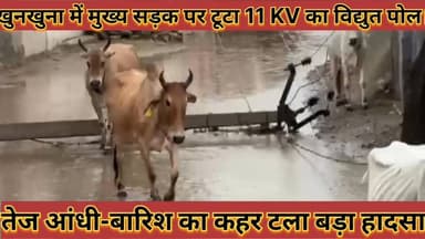 #तेज_आंधी_बारिश_का_कहर_खुनखुना_में_मुख्य_सड़क_पर_टूटा #11_KV_का_विद्युत_पोल_टला_बड़ा_हादसा
#tej #aandhi #barish #ka #ka...