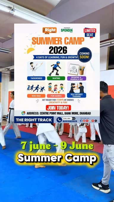 To Tayyar ho jao 7 8 9 june ko summer camp ke liye
Likited Seat available Registration contact
THE Right Track Academ...