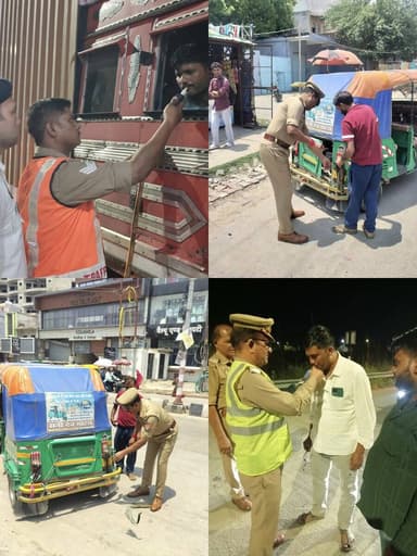 पुलिस अधीक्षक मैनपुरी के निर्देशन में आज दिनांक 31.05.2026 को यातायात पुलिस व थाना पुलिस द्वारा दुर्घटनाओं की रोकथाम हेत...