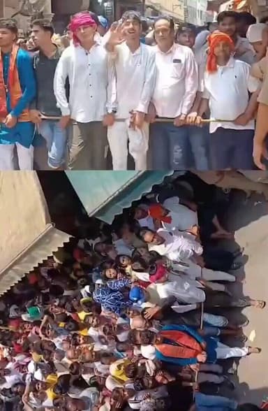 #मथुरा, उत्तर प्रदेश: बांके बिहारी मंदिर में उमड़ा श्रद्धालुओं का सैलाब, भीषण गर्मी के बीच मंदिर से लेकर बाहर तक कई किलो...